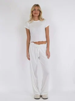 Serafina Pointelle Bukser, White, 42