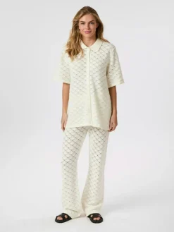 Sette Crochet Bluse, Off White, 36