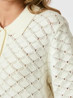 Sette Crochet Bluse, Off White, 36