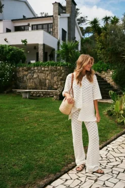 Sette Crochet Bluse, Off White, 36