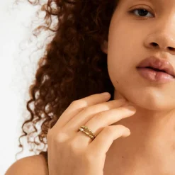 Shift 2-pak Ringe, Gold Plated