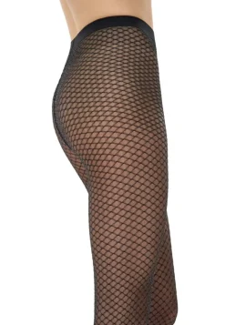 Shimmer Effect Tights, Black/Silver Lurex, L