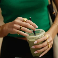 Shiny BFF Sparkly Ring, Gold Plated, 52