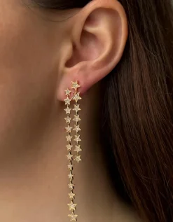 Shooting Star Petite Øreringe, Gold Plated