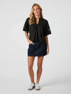 Siama S Voile Bluse, Black, 34