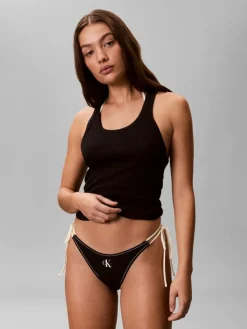 Side Tie Bikinitrusser, Black, XL