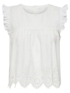 Silla Frill Bluse, Cloud Dancer, 40