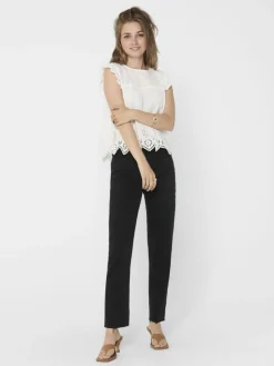 Silla Frill Bluse, Cloud Dancer, 40