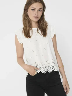 Silla Frill Bluse, Cloud Dancer, 40