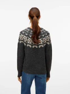 Simone Nordic Striktrøje, Dark Grey Melange, S