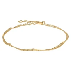 Singapore 9 Karat Armbånd, Guld, 15,5+2 cm