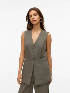 Sira Tailored Vest, Covert Green, 38