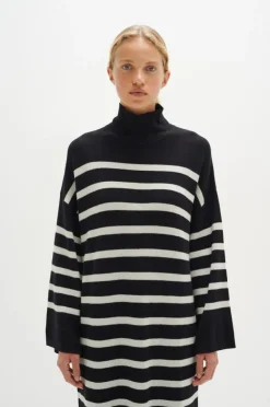 SlenaIW Strikkjole, Black, XS