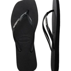 Slim Square Sandaler, Black/Silver, 35/36