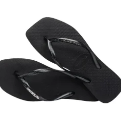 Slim Square Sandaler, Black/Silver, 35/36