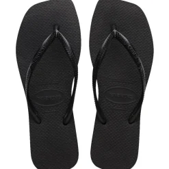 Slim Square Sandaler, Black, 37/38