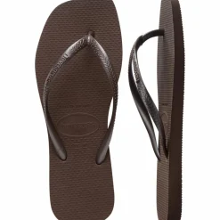 Slim Square Sandaler, Dark Brown, 39/40