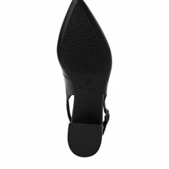 Slingback Pumps, Black Leather, 42