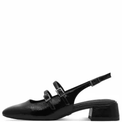 Slingback Pumps, Black Patent, 38