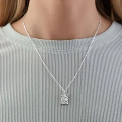 Small Krystal Halskæde, Silver, 42-45 cm