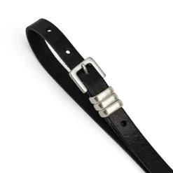 Smalt Bælte, Black/Amr Silver, 95 cm