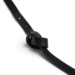 Smalt Bælte, Black/Amr Silver, 95 cm