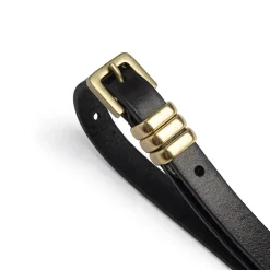 Smalt Bælte, Black/Brass, 95 cm