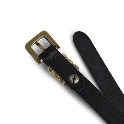 Smalt Bælte, Black/Brass, 95 cm