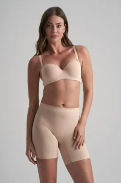 Smooth Essentials Mid Waist Shorts, Beige, XL