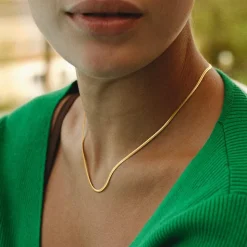 Snake Halskæde, Gold Plated, 45 cm