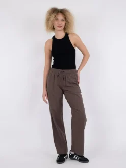 Sonar Linen Bukser, Brown, 32