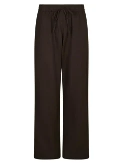 Sonar Linen Bukser, Dark Brown, 34