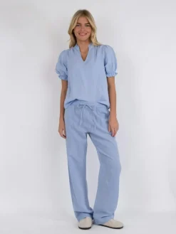 Sonar Linen Bukser, Light Blue, 36