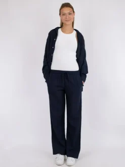 Sonar Linen Bukser, Navy, 36