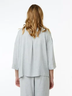 Sonja Pyjamasskjorte, Light Grey Melange, XXL