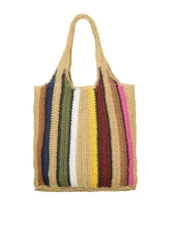 Striped Wafted Carolina Shopper, Multi