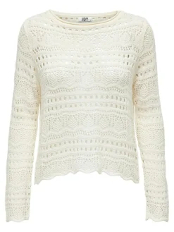 Sun Lay Strikbluse, Eggnog, XS