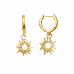 Sun Wild Hoops, Gold Plated