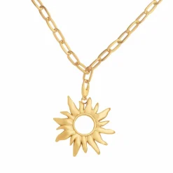 Sun Wild Large Vedhæng, Gold Plated
