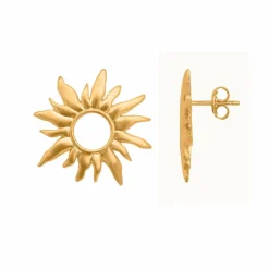 Sun Wild Øreringe, Gold Plated
