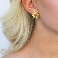Sun Wild Øreringe, Gold Plated