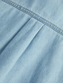 Sura Linen Blend Denimskjorte, Light Blue Denim, M