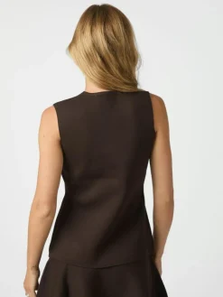 Sway Smooth Knit Vest, Dark Brown, 40