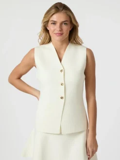 Sway Smooth Knit Vest, Off White, 40