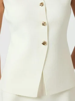 Sway Smooth Knit Vest, Off White, 40