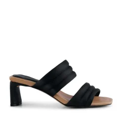 Sylvi Højhælede Sandaler, Black Satin, 37