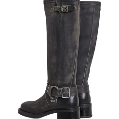 Tamera Long Vintage Støvler, Black Matte, 40