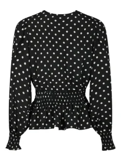 Tamona Crepe Dot Bluse, Black, 36