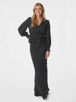 Tamona Crepe Dot Bluse, Black, 36