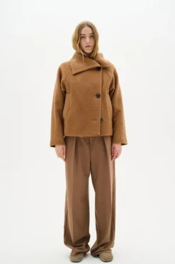 TanayIW Kort Frakke, Tobacco Brown, 36